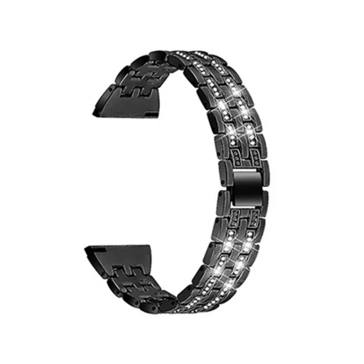 適用於 Samsung 智慧手錶雙排鑽石鋼製替換錶帶，22mm