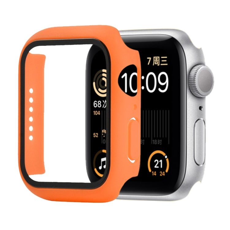 防震 PC+鋼化玻璃保護殼，附包裝紙箱，適用於 Apple Watch 44mm（橙色），適用於 Apple Watch Series 6 / 5 / 4 / Watch SE 44mm，適用於 Apple Watch Series 6 & SE & 5 & 4 44mm，適用於 Apple Watch Series 3 & 2 & 1 42mm
