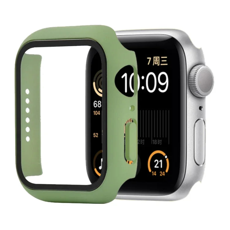 防震 PC+鋼化玻璃保護殼，附包裝紙箱，適用於 Apple Watch 44mm（橙色），Apple Watch 系列 6 / 5 / 4 / Watch SE 40mm，Apple Watch 系列 3 & 2 & 1 38mm