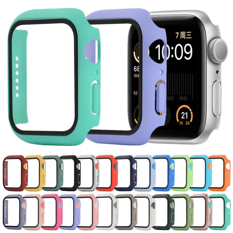 防震 PC+鋼化玻璃保護殼，附包裝紙箱，適用於 Apple Watch 44mm（橙色），Apple Watch 系列 6 / 5 / 4 / Watch SE 40mm，Apple Watch 系列 3 & 2 & 1 38mm