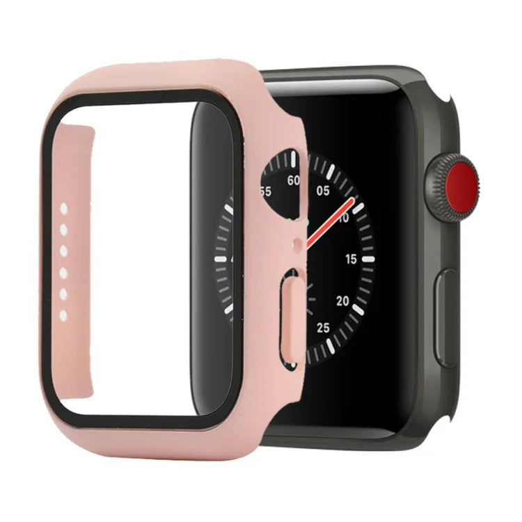 防震 PC+鋼化玻璃保護殼，附包裝紙箱，適用於 Apple Watch 44mm（橙色），Apple Watch 系列 6 / 5 / 4 / Watch SE 40mm，Apple Watch 系列 3 & 2 & 1 38mm