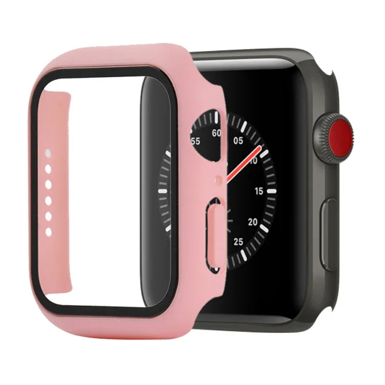 防震 PC+鋼化玻璃保護殼，附包裝紙箱，適用於 Apple Watch 44mm（橙色），Apple Watch 系列 6 / 5 / 4 / Watch SE 40mm，Apple Watch 系列 3 & 2 & 1 38mm