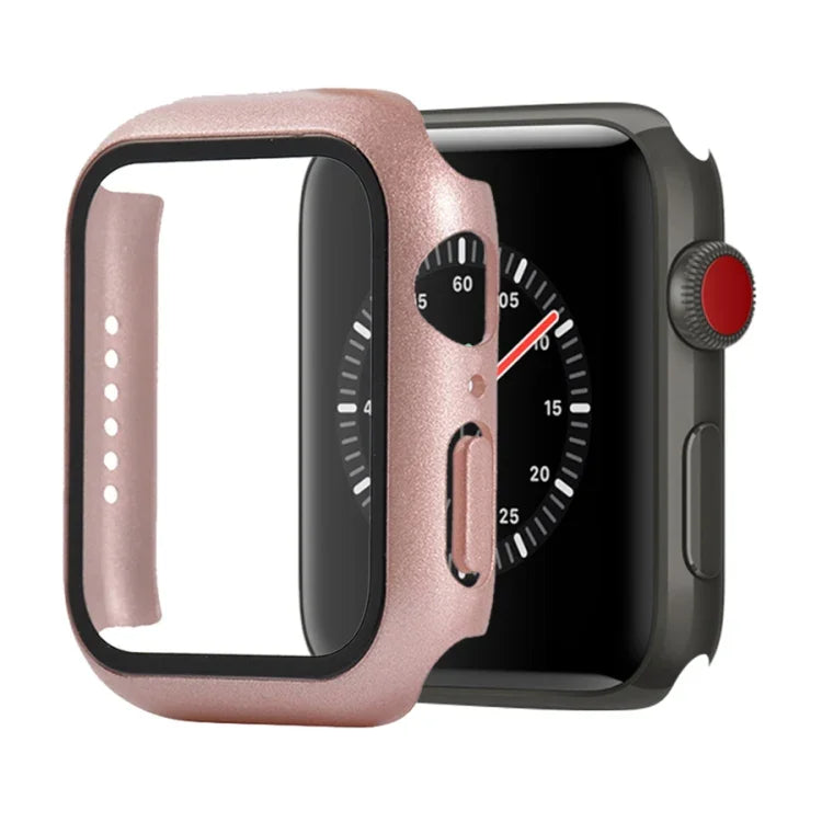 防震 PC+鋼化玻璃保護殼，附包裝紙箱，適用於 Apple Watch 44mm（橙色），Apple Watch 系列 6 / 5 / 4 / Watch SE 40mm，Apple Watch 系列 3 & 2 & 1 38mm
