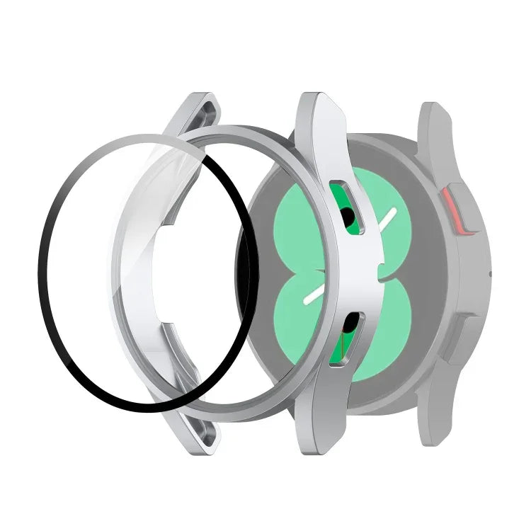 PC 保護殼附鋼化玻璃膜，適用於 Samsung Galaxy Watch4 40mm，適用於 Samsung Galaxy Watch4 44mm