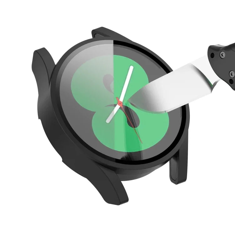 PC 保護殼附鋼化玻璃膜，適用於 Samsung Galaxy Watch4 40mm，適用於 Samsung Galaxy Watch4 44mm