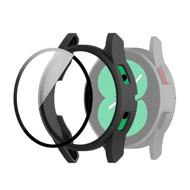 PC 保護殼附鋼化玻璃膜，適用於 Samsung Galaxy Watch4 40mm，適用於 Samsung Galaxy Watch4 44mm