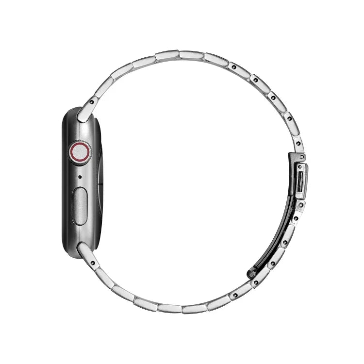 超薄三珠金屬替換錶帶，適用於 Apple Watch Series，7 41mm / 6 & SE & 5 & 4 40mm / 3 & 2 & 1 38mm，7 45mm / 6 & SE & 5 & 4 44mm / 3 & 2 & 1 42mm