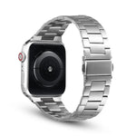超薄三珠金屬替換錶帶，適用於 Apple Watch Series，7 41mm / 6 & SE & 5 & 4 40mm / 3 & 2 & 1 38mm，7 45mm / 6 & SE & 5 & 4 44mm / 3 & 2 & 1 42mm