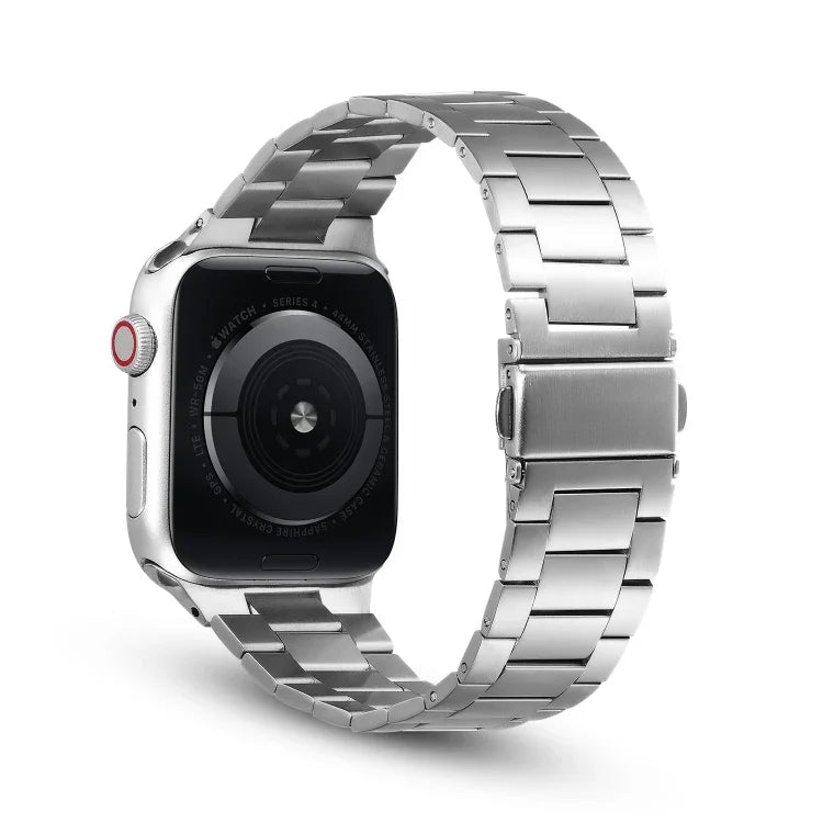 超薄三珠金屬替換錶帶，適用於 Apple Watch Series，7 41mm / 6 & SE & 5 & 4 40mm / 3 & 2 & 1 38mm，7 45mm / 6 & SE & 5 & 4 44mm / 3 & 2 & 1 42mm