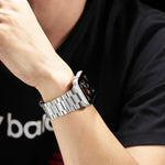 超薄三珠金屬替換錶帶，適用於 Apple Watch Series，7 41mm / 6 & SE & 5 & 4 40mm / 3 & 2 & 1 38mm，7 45mm / 6 & SE & 5 & 4 44mm / 3 & 2 & 1 42mm