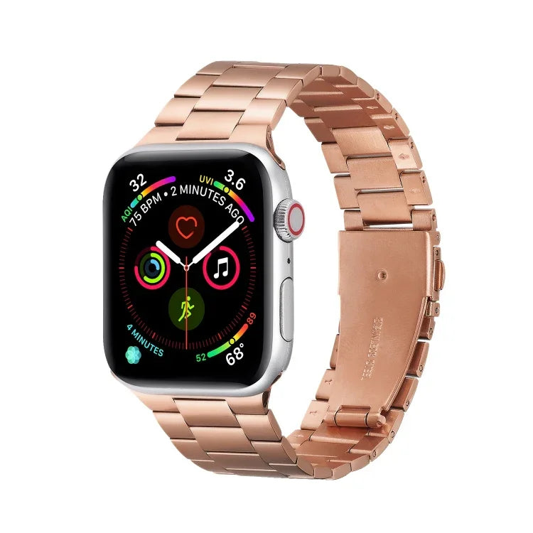 超薄三珠金屬替換錶帶，適用於 Apple Watch Series，7 41mm / 6 & SE & 5 & 4 40mm / 3 & 2 & 1 38mm，7 45mm / 6 & SE & 5 & 4 44mm / 3 & 2 & 1 42mm
