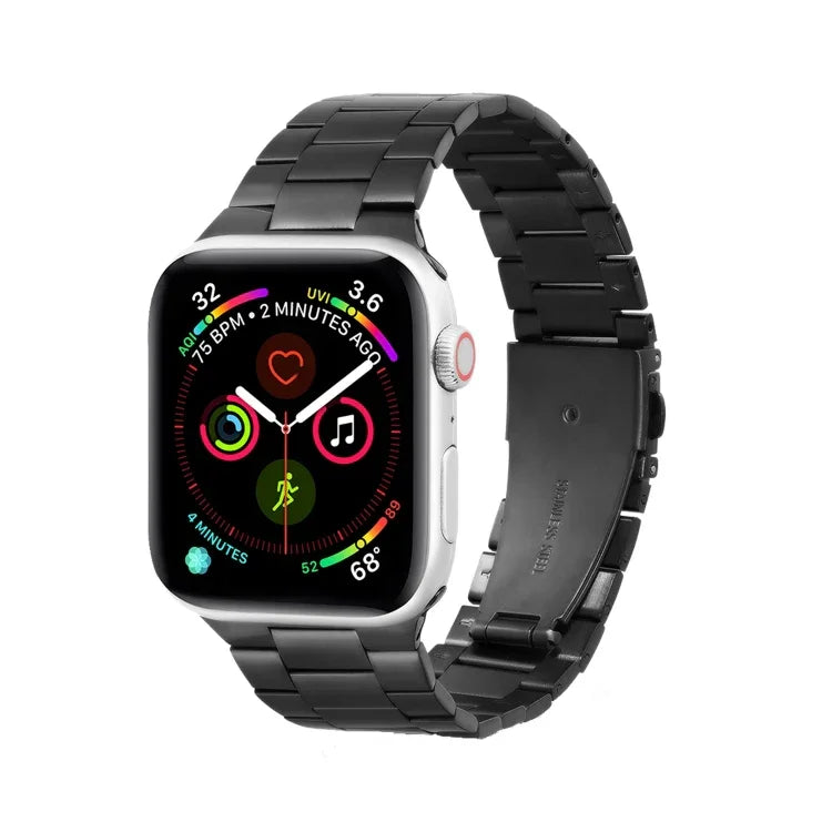超薄三珠金屬替換錶帶，適用於 Apple Watch Series，7 41mm / 6 & SE & 5 & 4 40mm / 3 & 2 & 1 38mm，7 45mm / 6 & SE & 5 & 4 44mm / 3 & 2 & 1 42mm