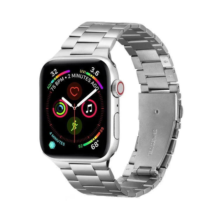 超薄三珠金屬替換錶帶，適用於 Apple Watch Series，7 41mm / 6 & SE & 5 & 4 40mm / 3 & 2 & 1 38mm，7 45mm / 6 & SE & 5 & 4 44mm / 3 & 2 & 1 42mm