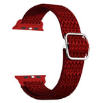 可調節菱形紋理彈性替換錶帶，適用於 Apple Watch Series，7 41mm / 6 & SE & 5 & 4 40mm / 3 & 2 & 1 38mm，7 45mm / 6 & SE & 5 & 4 44mm / 3 & 2 & 1 42mm