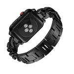 單排牛仔鑽石合金錶帶，適用於 Apple Watch Series 8&7 41mm / SE 2&6&SE&5&4 40mm / 3&2&1 38mm，適用於 Apple Watch Series 8&7 45mm / SE 2&6&SE&5&4 44mm / 3&2&1 42mm
