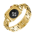 單排牛仔鑽石合金錶帶，適用於 Apple Watch Series 8&7 41mm / SE 2&6&SE&5&4 40mm / 3&2&1 38mm，適用於 Apple Watch Series 8&7 45mm / SE 2&6&SE&5&4 44mm / 3&2&1 42mm