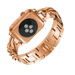 單排牛仔鑽石合金錶帶，適用於 Apple Watch Series 8&7 41mm / SE 2&6&SE&5&4 40mm / 3&2&1 38mm，適用於 Apple Watch Series 8&7 45mm / SE 2&6&SE&5&4 44mm / 3&2&1 42mm