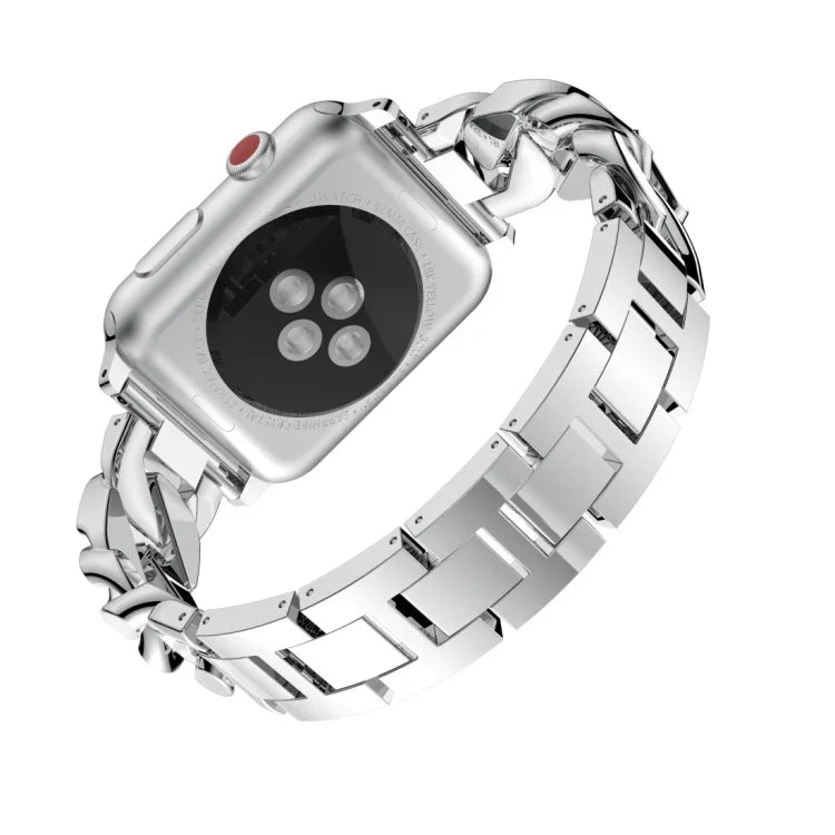 單排牛仔鑽石合金錶帶，適用於 Apple Watch Series 8&7 41mm / SE 2&6&SE&5&4 40mm / 3&2&1 38mm，適用於 Apple Watch Series 8&7 45mm / SE 2&6&SE&5&4 44mm / 3&2&1 42mm