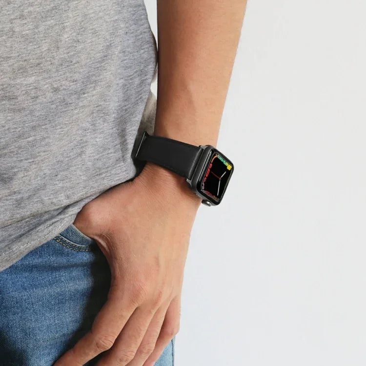 油蠟真皮錶帶，適用於 Apple Watch Series 8&7 41mm / SE 2&6&SE&5&4 40mm / 3&2&1 38mm，適用於 Apple Watch Series 7 41mm / 6 & SE & 5 & 4 40mm / 3 & 2 & 1 38mm