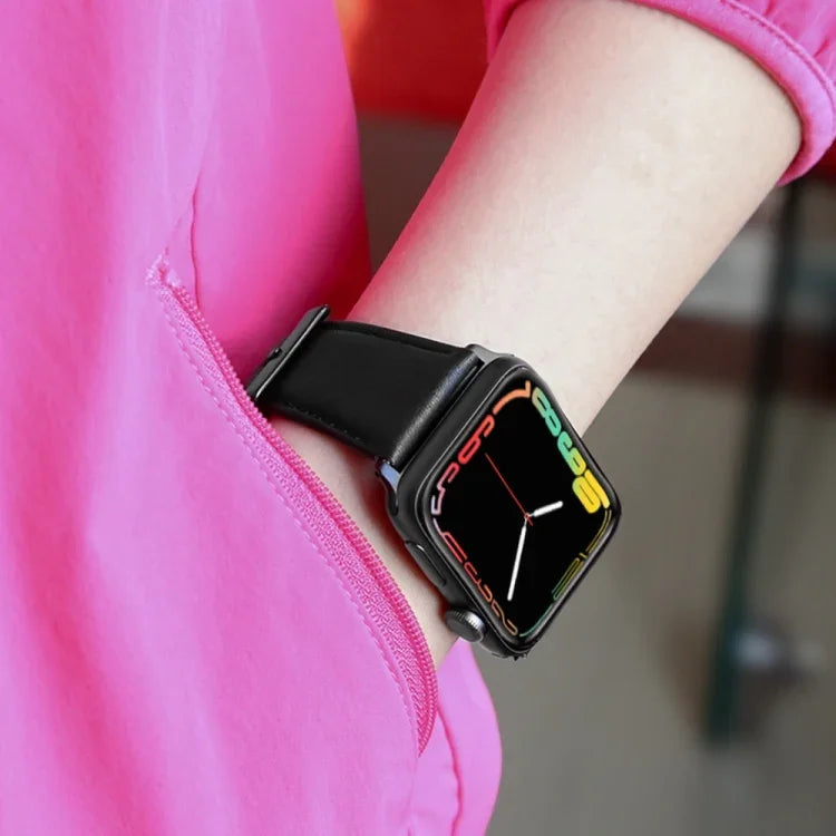 油蠟真皮錶帶，適用於 Apple Watch Series 8&7 41mm / SE 2&6&SE&5&4 40mm / 3&2&1 38mm，適用於 Apple Watch Series 7 41mm / 6 & SE & 5 & 4 40mm / 3 & 2 & 1 38mm