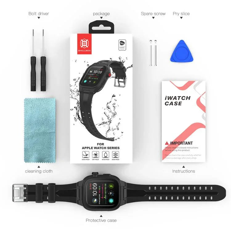 RedPepper IP68 防水螢幕保護貼 + 錶帶 + 保護殼，適用於 Apple Watch Series 6 / 5 / 4 / Watch SE 44mm