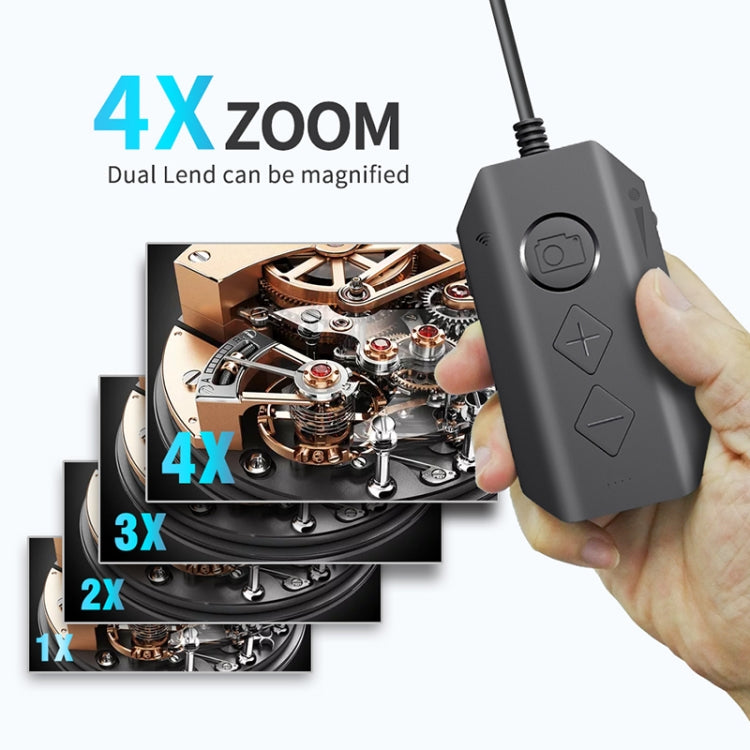 Y17 5MP 12mm 雙鏡頭高清自動對焦 WiFi 工業數位內視鏡可變焦蛇形攝影機，1米硬線，3.5米硬線，5米硬線，10米硬線