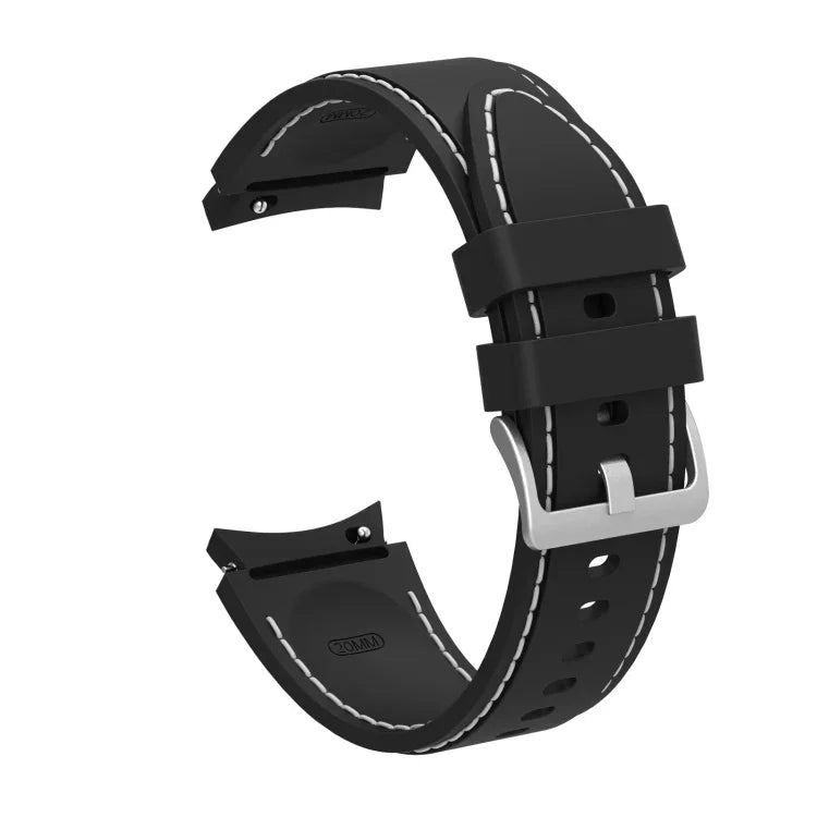 矽膠縫線替換錶帶，適用於 Samsung Galaxy Watch4 / Watch4 Classic
