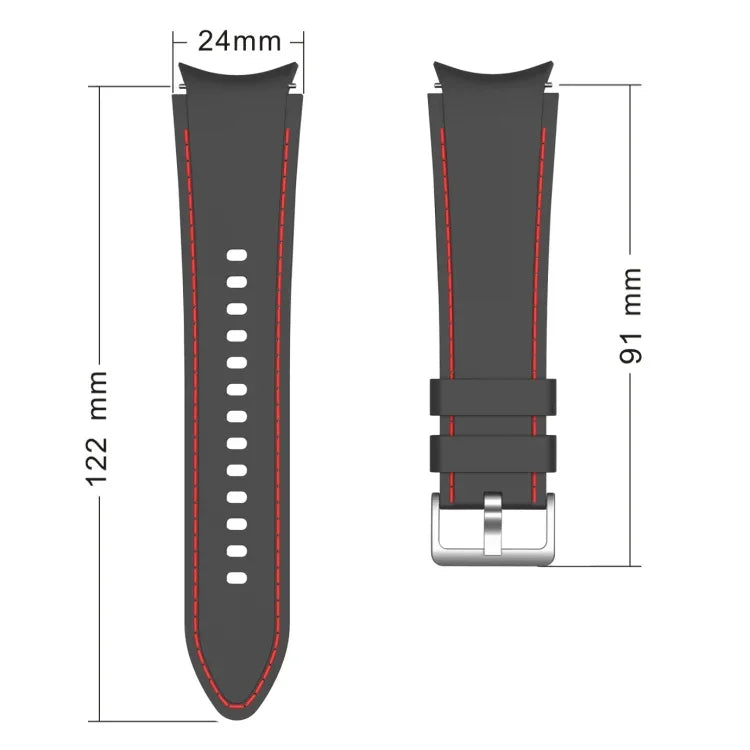 矽膠縫線替換錶帶，適用於 Samsung Galaxy Watch4 / Watch4 Classic
