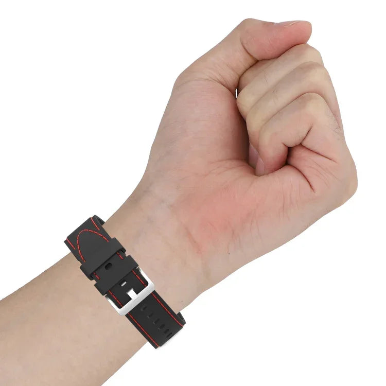 矽膠縫線替換錶帶，適用於 Samsung Galaxy Watch4 / Watch4 Classic