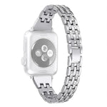 雙排鑽石合金錶帶，適用於 Apple Watch Series 7 41mm / 6 & SE & 5 & 4 40mm / 3 & 2 & 1 38mm