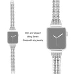 雙排鑽石合金錶帶，適用於 Apple Watch Series 7 41mm / 6 & SE & 5 & 4 40mm / 3 & 2 & 1 38mm