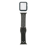 矽膠替換錶帶 + 帶螢幕保護貼的保護殼套裝，適用於 Apple Watch Series 3 & 2 & 1 38mm，適用於 Apple Watch Series 6 / 5 / 4 / Watch SE 40mm
