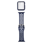 矽膠替換錶帶 + 帶螢幕保護貼的保護殼套裝，適用於 Apple Watch Series 3 & 2 & 1 38mm，適用於 Apple Watch Series 6 / 5 / 4 / Watch SE 40mm