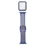 矽膠替換錶帶 + 帶螢幕保護貼的保護殼套裝，適用於 Apple Watch Series 3 & 2 & 1 38mm，適用於 Apple Watch Series 6 / 5 / 4 / Watch SE 40mm