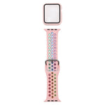 矽膠替換錶帶 + 帶螢幕保護貼的保護殼套裝，適用於 Apple Watch Series 3 & 2 & 1 38mm，適用於 Apple Watch Series 6 / 5 / 4 / Watch SE 40mm