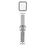矽膠替換錶帶 + 帶螢幕保護貼的保護殼套裝，適用於 Apple Watch Series 3 & 2 & 1 38mm，適用於 Apple Watch Series 6 / 5 / 4 / Watch SE 40mm