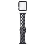 矽膠替換錶帶 + 帶螢幕保護貼的保護殼套裝，適用於 Apple Watch Series 3 & 2 & 1 38mm，適用於 Apple Watch Series 6 / 5 / 4 / Watch SE 40mm