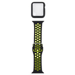 矽膠替換錶帶 + 帶螢幕保護貼的保護殼套裝，適用於 Apple Watch Series 3 & 2 & 1 38mm，適用於 Apple Watch Series 6 / 5 / 4 / Watch SE 40mm