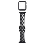 矽膠替換錶帶 + 帶螢幕保護貼的保護殼套裝，適用於 Apple Watch Series 3 & 2 & 1 38mm，適用於 Apple Watch Series 6 / 5 / 4 / Watch SE 40mm