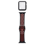 矽膠替換錶帶 + 帶螢幕保護貼的保護殼套裝，適用於 Apple Watch Series 3 & 2 & 1 38mm，適用於 Apple Watch Series 6 / 5 / 4 / Watch SE 40mm