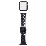 矽膠替換錶帶 + 帶螢幕保護貼的保護殼套裝，適用於 Apple Watch Series 3 & 2 & 1 38mm，適用於 Apple Watch Series 6 / 5 / 4 / Watch SE 40mm