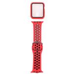 矽膠替換錶帶 + 帶螢幕保護貼的保護殼套裝，適用於 Apple Watch Series 3 & 2 & 1 38mm，適用於 Apple Watch Series 6 / 5 / 4 / Watch SE 40mm