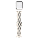 矽膠替換錶帶 + 帶螢幕保護貼的保護殼套裝，適用於 Apple Watch Series 3 & 2 & 1 38mm，適用於 Apple Watch Series 6 / 5 / 4 / Watch SE 40mm
