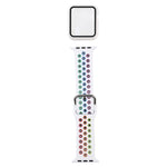 矽膠替換錶帶 + 帶螢幕保護貼的保護殼套裝，適用於 Apple Watch Series 3 & 2 & 1 38mm，適用於 Apple Watch Series 6 / 5 / 4 / Watch SE 40mm