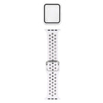 矽膠替換錶帶 + 帶螢幕保護貼的保護殼套裝，適用於 Apple Watch Series 3 & 2 & 1 38mm，適用於 Apple Watch Series 6 / 5 / 4 / Watch SE 40mm