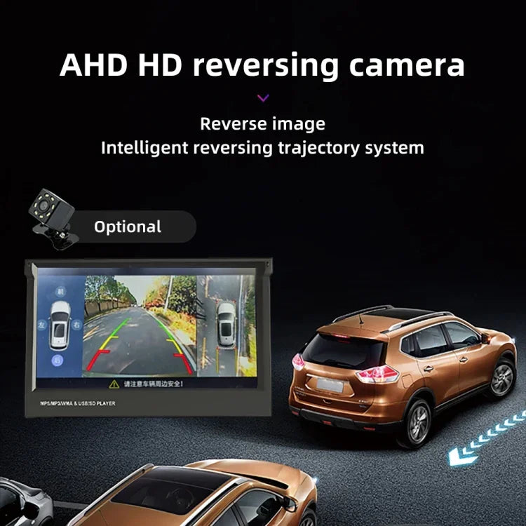 9601C 高清 7吋通用汽車手動可伸縮屏 MP5 播放器，支援 Carplay、FM、藍牙及 TF 卡, 9601C