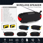 New Rixing NR-907FM TWS 戶外藍牙喇叭，支援免持通話／FM，附手柄及天線，NR-907FM（橘）、NR-907FM（黑）、NR-907FM（紅）、NR-907FM（黃）、NR-906（藍）