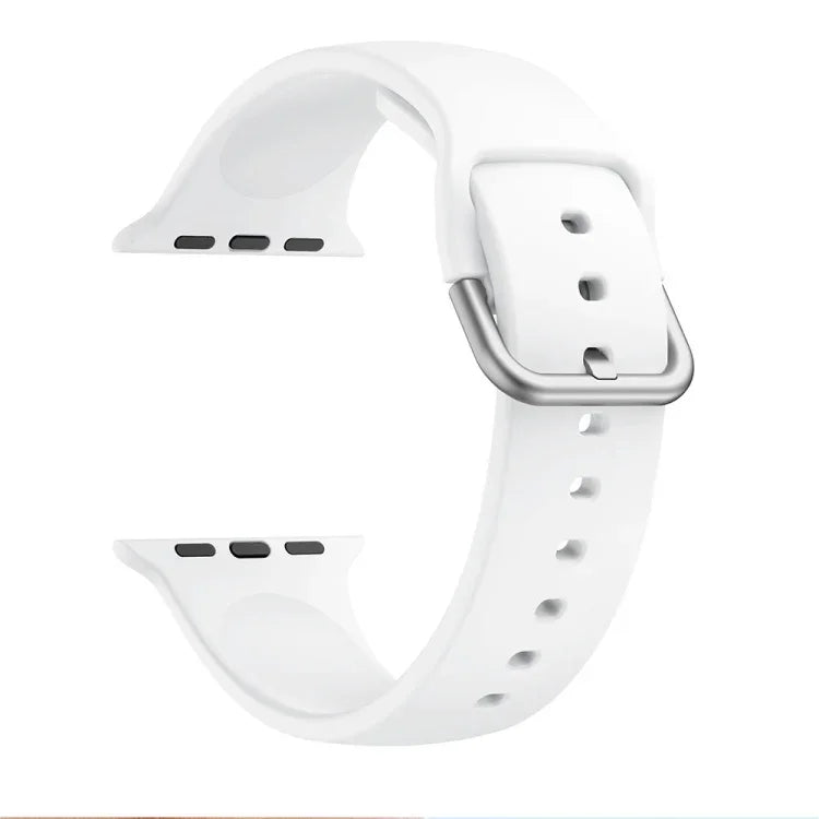 單色矽膠扣替換錶帶，適用於 Apple Watch Series，7 41mm / 6 & SE & 5 & 4 40mm / 3 & 2 & 1 38mm，7 45mm / 6 & SE & 5 & 4 44mm / 3 & 2 & 1 42mm