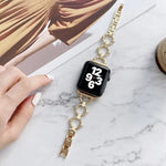 O型鏈條金屬替換錶帶，適用於 Apple Watch Series，7 41mm/6&SE&5&4 40mm/3&2&1 38mm，7 45mm/6&SE&5&4 44mm/3&2&1 42mm