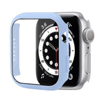 防震PC保護殼附鋼化玻璃膜，適用於Apple Watch Series 9 / 8 / 7 41mm，適用於Apple Watch Series 9 / 8 / 7 45mm，適用於Apple Watch Series 8 / 7 41mm